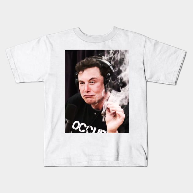 Elon smoking Kids T-Shirt by memestuff